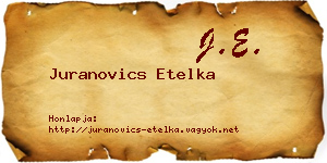 Juranovics Etelka névjegykártya